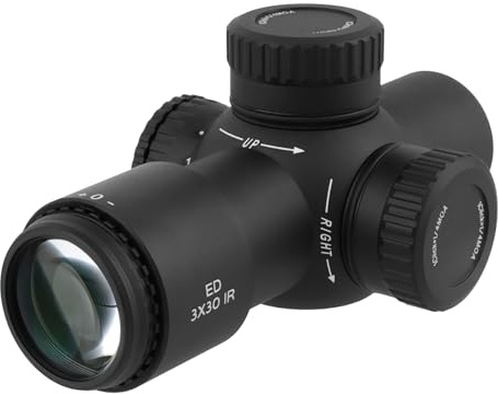 FOCUHUNTER 3 x 30 Prismenfernrohr, 1200 g's stoßfest, IP67 wasserdicht, rot 6 Stufen, Mil-Punkt, Grün mehrfach beschichtet, Länge 12 cm, kompaktes kurzes Optikfernrohr, Monokular