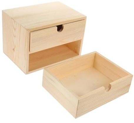 Milisten Kasten Schmuckkästchen Aufbewahrungsbox mit Schubladen Aufbewahrungsschrank aus Schreibtischschublade Schreibtisch Schubladenbox Aufbewahrungsschubladen hölzern