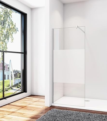 Aica Sanitär Duschabtrennung Walk in Glas Duschwand 10mm Nano Glas Seitenwand,H200cm,140cm