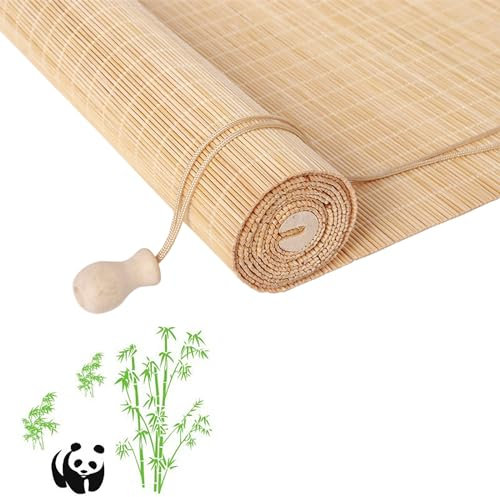 Bambusrollo Jalousien Bambus Sichtschutz Fenster Jalousien Innen Fensterrahmen Handgewebt Geeignet Für Den Innen- Und Außenbereich B+ Wood Color