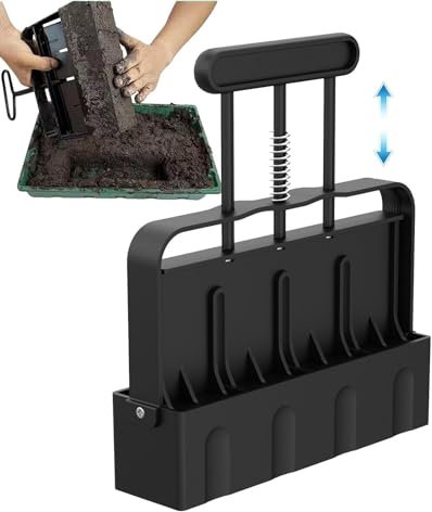 Manueller Bodenblocker, Erdballenpresse ABS Handgehaltener Bodenblocker Soil Block Maker Clod Ballenpresse für 4er Soil Block Bodenblockierer Für Sämlinge, Stecklinge Gewächshäuser Pflanze Anzucht