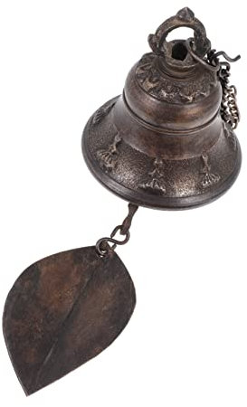 Windspiel, 1 Stück, alte Gusseisen-Wandglocke, Feng Shui, Feng Shui Windglocke, Abwehr böser Windglocke, Buddha-Glockenspiel, Tür-Windspiel (Color : Coffee, Size : 7.5X6.5X6.5CM)
