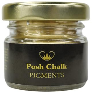 Posh Chalk PC0201 Pigment Powder - Byzantine Gold 30ml - Vibrant Color Mix - DIY Craft, Upcycling, Art - for Wood, Glass, Metal, Fabric - Indoor and Outdoor Use - High Coverage - Customizable