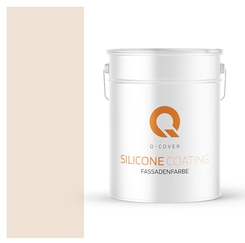 Q-COVER Fassadenfarbe 10 L Hellbeige Silikonharz Fassadenfarbe Außen Wandfarbe Wetterfest