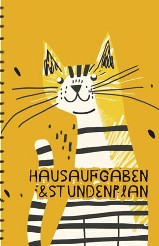 Hausaufgabenheft DIN A5 mit Stundenplan Katzenmotiv, Grundschulhausaufgabenheft, DIN A5 Heft, Schulplaner