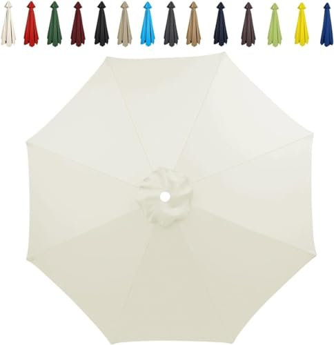 BLLMTEAR Auvent de Remplacement pour Parasol 2m/2,7m/3.0m, 6 Baleines/8 Baleines Toile de Rechange pour Parasol Déporté, Housse de Rechange pour Parasol de Jardin Terrasse Plage(@7,270cm-8ribs)