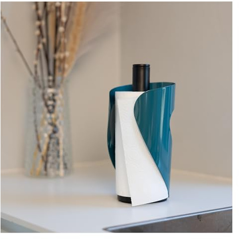 Steel-Function Pisa Porte-rouleau d'essuie-tout bleu foncé | Support pratique et élégant | Le porte-rouleau Zewa est idéal pour la cuisine et la salle à manger | Porte-rouleau de papier au design