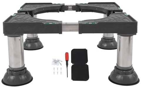 Wakects Estructura Base para Lavadora con 4 Pies, Soporte Ajustable para Lavadora, Estructura Base para Lavadora, Soporte para Refrigerador para Lavadora, Refrigerador y Secadora