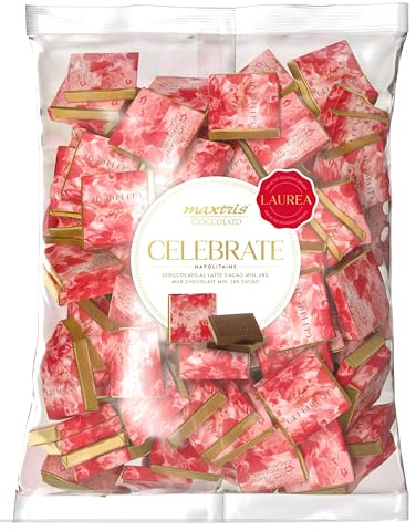 Cioccolatini al latte Maxtris CELEBRATE LAUREA, Napolitains, colore ROSSO, busta 1kg