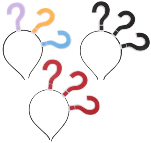 WRITWAA 3 Stück Lustige Fragezeichen Haarreifen Für Karneval Fasching Party Kreative Symbol-Stirnbänder Komfortabler Haarreifen Für Festliche Anlässe Cosplay Foto-Requisiten