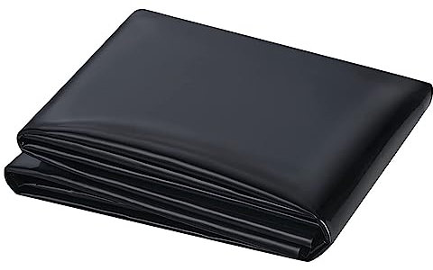 Schwarze flexible HDPE-Teichfolie, 0,12 mm, 5 x 11 m, Anti-Durchsickerungs-Membranfolie für Koiteiche, Bachläufe, Springbrunnen und Wassergärten, auslaufsicher, ideal für Gartenteich-Installation