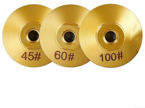 Jonikuper Concrete Grinding Cup Wheel, 2 Inch Angle Grinder Disc, Carborundum+Metal, Gold, Silicon Carbide, Medium Grit, 14mm Arbor Hole