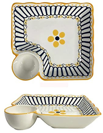 ETZRYSYB Platos llanos cuadrados de cerámica para servir con plato de vinagre, restaurante, postre, frutas, aperitivos, pan, albóndigas, bandeja de almacenamiento
