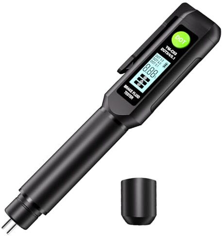 Autokcan Brake Fluid Tester Automotive Oil Moisture Tester with High-Precision Probe Brake Fluid Testing Pen with Screen Display, Alarm, Calibrated for DOT3, DOT4, DOT5.1
