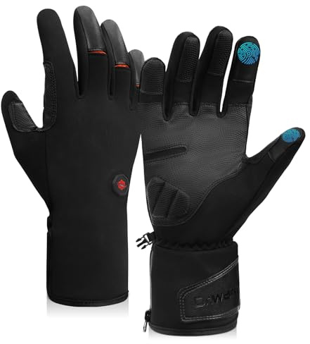 Dr.warm Beheizbare Fahrrad Handschuhe, Sport Beheizte Handschuhe mit Verstellbarem Handgelenk, Wiederaufladbare Winterhandschuhe für Herren und Damen, S