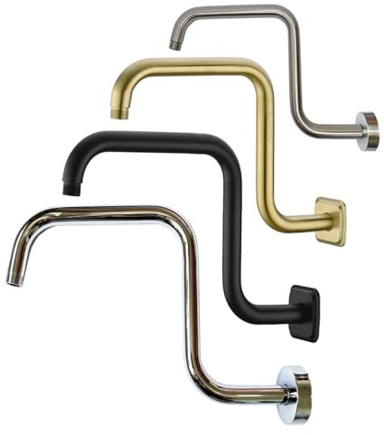 Brazo de ducha de lluvia, adaptador de cabezal de rociador de baño, tubo de extensión, cubierta de brida de tubo de salida de agua de ducha montada en la pared Para Baño(N CHROME)