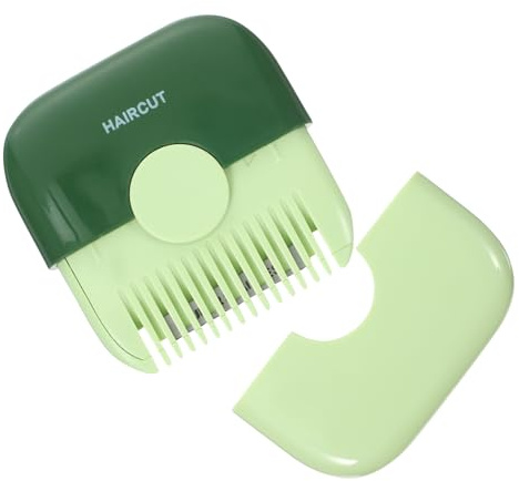 FIXOSHEE Tondeuse à Cheveux Manuelle Coupe-bordures Portable Taille Compacte Pour Femmes Et Filles Usage Domestique Peigne Coupe Fourches En Acier Inoxydable Vert Avocat
