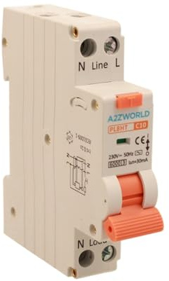 Interruttore Differenziale Magnetotermico 1 Modulo 10A C10, 1P+N 6kA 30mA 220V, RCBO Slim Tipo AC Curva C, Serie PL8HT Professionale