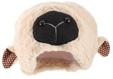 Supvox Plüsch Schafsohren Mütze mit Lammohren Lustige Kopfbedeckung für Fotografie Requisiten Vollabdeckendes Design Beige für Cosplay und Karneval