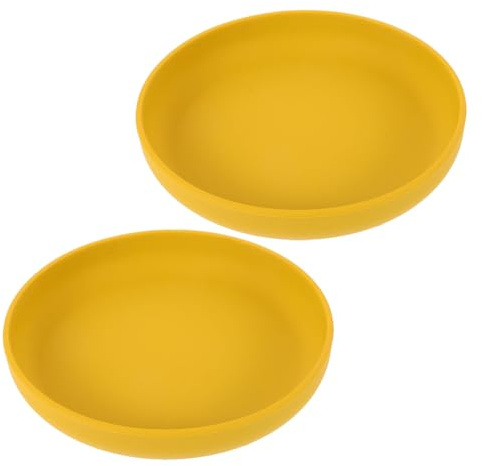 Homoyoyo 2pièces Assiettes à Ventouse Silicone Anti-déversement et Antidérapant pour Adulte Senior et Personne Handicapée Compatible Lave-vaisselle