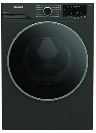 Hotpoint Washing Machine, 10 kg, 1400 RPM, Front Loading, A Rated, SteamCare, Anti-Stain, Child Lock, 84.5x60x58 cm (Dark Grey)