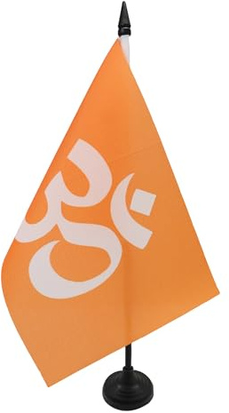 AZ FLAG bordsflagga hinduism 21 x 14 cm - liten hinduisk religion kontorsflagga 14 x 21 cm