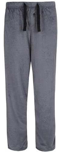 Style It Up Mens Minky Fleece Pajama Pants Elastic Waist Comfortable Warm Cozy Super Soft Perfect Fit Adults Loungewear (GREY, XL)