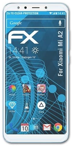 atFoliX Lámina Protectora de Pantalla compatible con Xiaomi Mi A2 Película Protectora, ultra transparente FX Protector Película (3X)