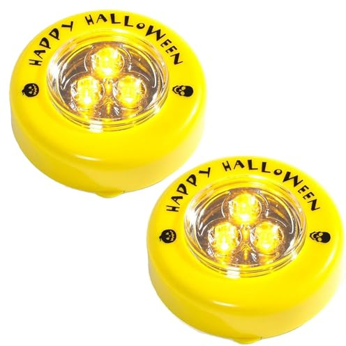 HEITMANN DECO 2er Set LED-Kürbis-Licht – gelbes Flackerlicht für Ihren geschnitzten Kürbis