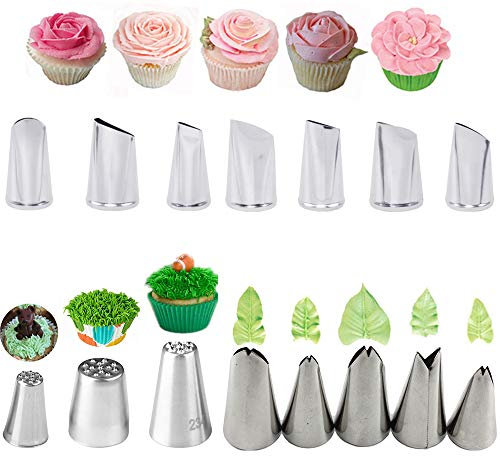 15 Douilles Patisserie, DIY Patisserie Accessoire Kit Acier Inoxydable Décoration de Gâteaux Professionnelle pour Décoration Décoration Gâteaux Muffins Gâteaux Cookies Bonbon