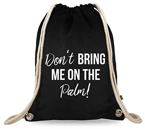 Turnbeutelliebe® Turnbeutel mit Spruch - lustige Denglisch Sprüche - Bedruckt - Baumwolle schwarz - Sportbeutel - Rucksack - ca. 12 Liter - 37 x 46 cm