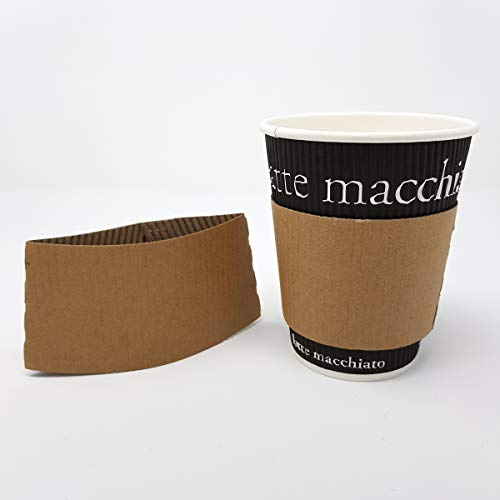 Hygienical Kaffee-Becher-Hitzeschutz – Papp-Manchette für 0,3 l Becher, Wärmeschutz & Griffhülle für Kaffee, 100 Stück