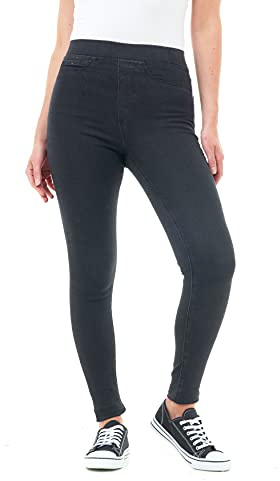 M17 Women Ladies Denim Jeans Jeggings Skinny Fit Classic Casual Cotton Trousers Pants with Pockets (8, Black)