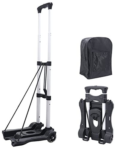 Beowanzk Aluminium Sackkarre Klappbar 40KG,Transportwagen Klappbar mit Rollen,Rollbretter Transport Trolley,Transportkarre,Plattformwagen,Camping Sackkarren Vollgummireifen