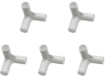 bzcemind 5 Stück 12 mm PVC gerade Ellenbogen-Kreuzverbinder, Verbindungsstück, PVC-Rohrverschraubung, DIY, Zelt, feste Armaturen, Nr. 3, 90 Grad