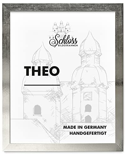 Schloss BILDERRAHMEN Theo 84x119 cm DIN A0, Dekor Silber Vintage