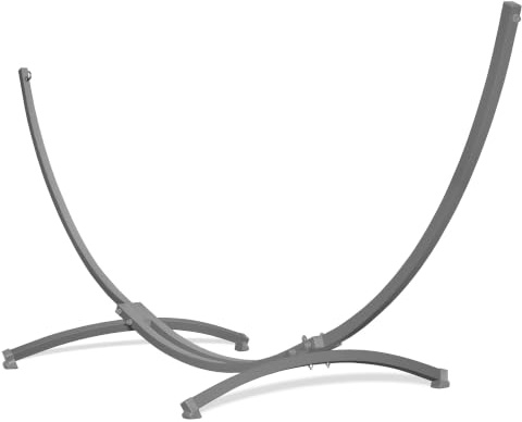 Potenza Supporto per Amaca in Acciaio 370 cm I Struttura Resistente Fino a 220 kg, Antiruggine, per 2 Persone, Ideale per Giardino, Terrazza I Telaio Universale per Amache Grandi, Colore Grigio