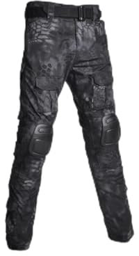 Suwequest Taktische Anzüge Outdoor-Paintball-Kleidung Militäruniform Tactical Combat Camouflage Shirts oder Cargo-Hosen Black Python XL-(75-85KG)