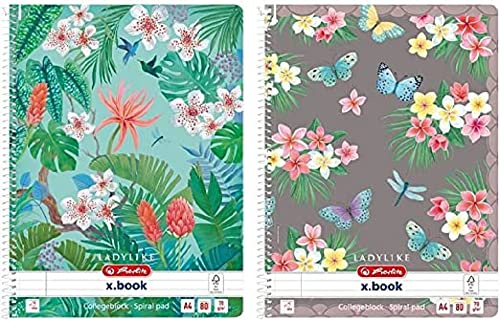 Herlitz Spiralblock Ladylike A4, Lineatur 27, 80 Blatt, 1 Stück