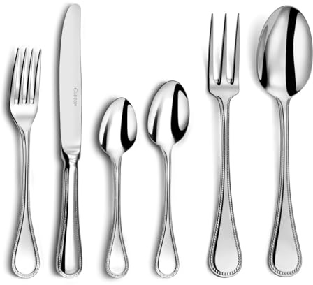 COUZON - Ménagère 50 couverts de table pour 12 personnes - LePerle - Acier inoxydable 18/10, Finition Miroir, Epaisseur 3.5 mm - Inox