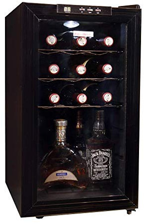 Free-Standing Wine Cellar Refrigerator, Wine Glass Hanger, Touch Control/Digital Temperature Display, Wine/Drink Cooler Refrigerator