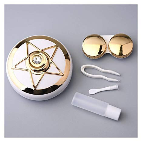 OWLKAY Lens Storage Cases， Contact Lens Cases,Mini Box Container, Contact Lens Case Luxury Contact Lenses Box for Men and Women Portable Holder Travel Kit (Color : AJ Gold) (Color : Aj Gold)