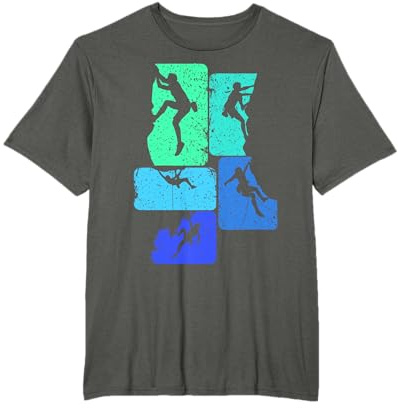 Cadeaux d'escalade T-Shirt Classique Noir Escalade Grimpeur Escaladeur Unisex-Adulte S