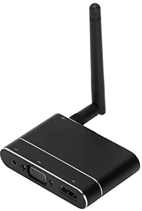 ASHATA Wireless Display Dongle Adapter,HD 1080P WiFi Screen Mirroring Adapter On Screen Adapter,mit VGA Interface & WiFi Antenne,Schwarz