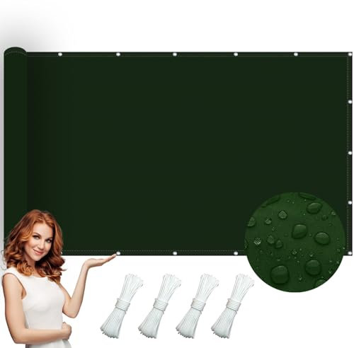 Vele Parasole da Giardino Grandi 1.6 x 5 m Quadrato impermeabile Vela Ombreggiante Parasole, Protezione dai Raggi UV Vela Parasole con Funi di Tensione, per Terrazze, Balconi, Verde Scuro