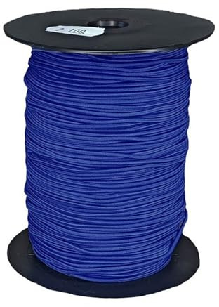 Cordoncillo Elástico 1,8Mm - Rollo 100 Mts. - Ideal Para Costura, Goma Elástica Resistente Y Duradera, Perfecta Para Cintas Elásticas De Costura Y Manualidades (Color Azul Eléctrico)