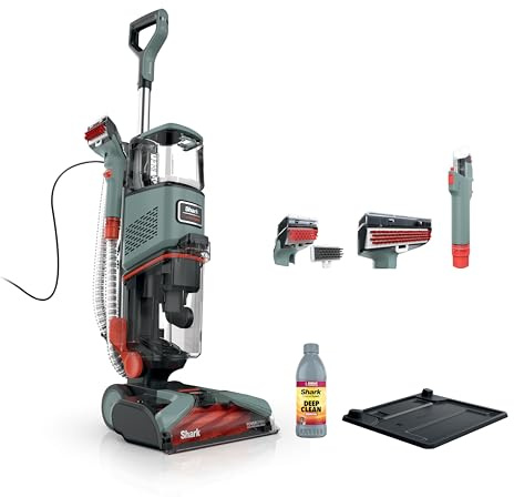 Shark CarpetXpert Upright Deep Carpet Cleaner with Handheld Spot & Stain Eliminator, 12oz Cleanser, Dirt & Grime Removal, Carpet Shampooer, Slate Green, EX151