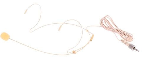 Kopfmontiertes Beige Kondensatormikrofon Kabelgebundenes aus Kunststoff | Klappbares Design, für Unterricht und Vorlesungen, Leichte Bauweise, Klare Tonaufnahme