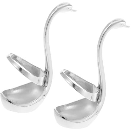 Mikinona Récipient De Rangement Décoratif pour Fourchettes à Fruits Et Dessert, Petite Taille, Métal Argenté, Support Aéré pour Séchage Rapide, Adapté La Cuisine Et Bureau, Lot De 2 Pièces