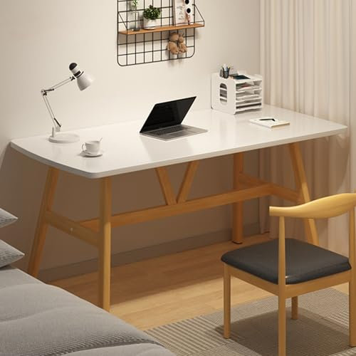 HOLGVE Konferenztisch, einfacher Kleiner Bürocomputertisch, Kleiner Seminar-Schulungstisch, integrierter Besprechungstisch mit Stahlrahmen(Wit,47.2x31.4in/120x80cm)